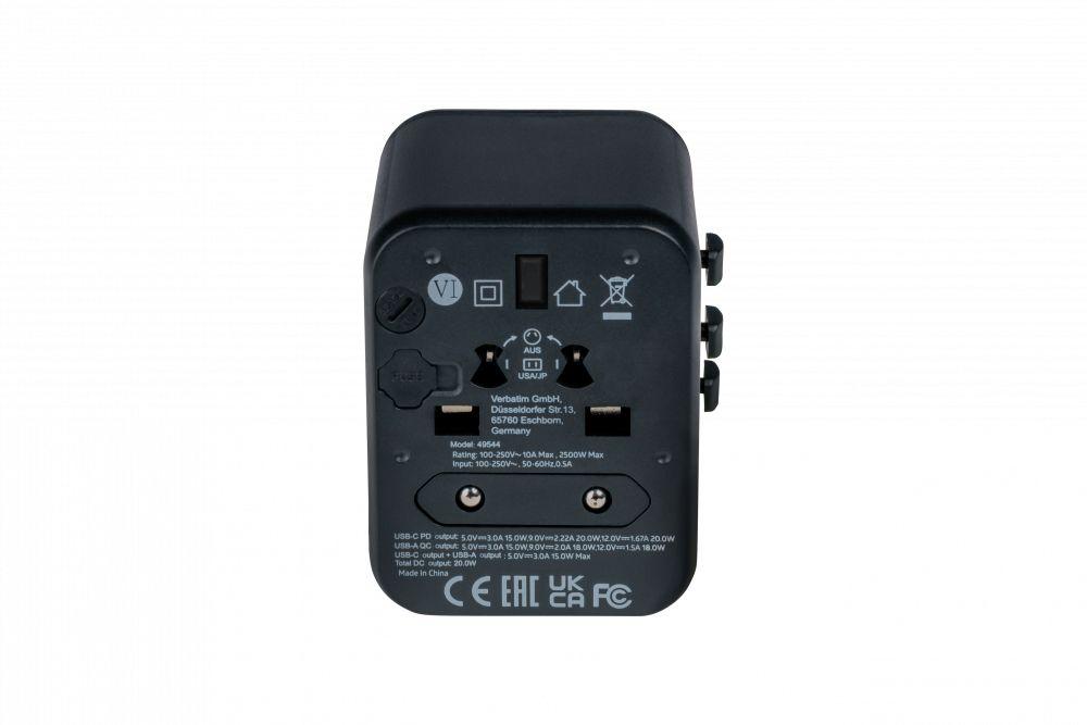 Adaptador de Viagem Universal VERBATIM UTA-02 (Policarbonato - Preto) — miniatura 2