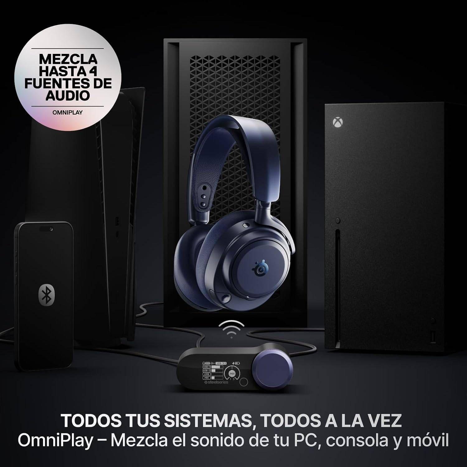 Headset Gaming STEELSERIES Arctis Nova Pro Omni Wireless (Binaural - Com fios e sem fios - Circum-aural - Azul-marinho) — miniatura 5