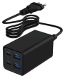 Carregador USB GaN GEMBIRD TA-UC-2A2C-PD65-01-BK (65 W - Preto)
