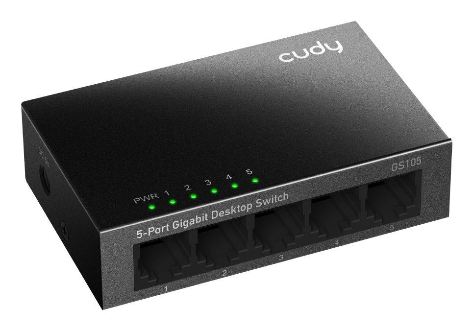 Switch de Rede CUDY GS105 (RJ-45 Gigabit Ethernet - Gigabit Ethernet - 1 MB - Preto), miniatura 3