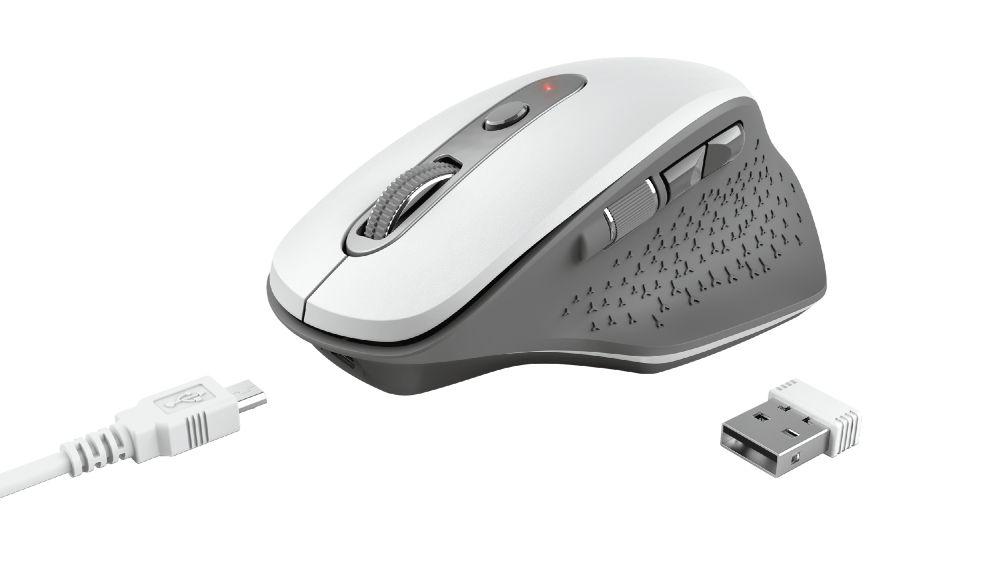 Rato TRUST Ozaa (Mão direita - 2400 DPI - Ótico - Branco)