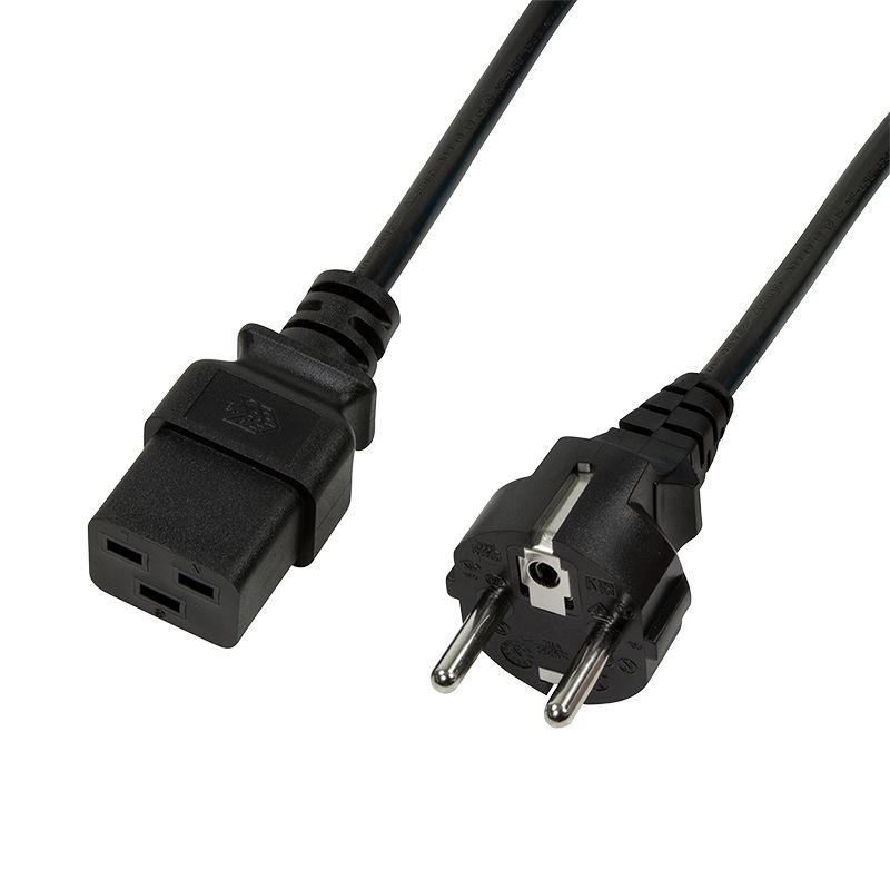 Cabo de Alimentação LOGILINK CP153 (3 m - CEE7/7 - Acoplador C19 - Preto)