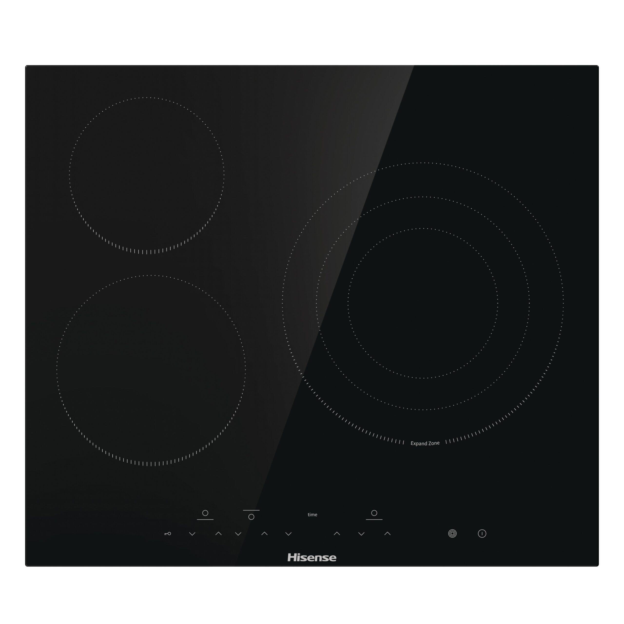 Placa Vitrocerâmica Encastre HISENSE E6332BSCE (3 zonas - 5700 W - Vidro-cerâmica - Preto)