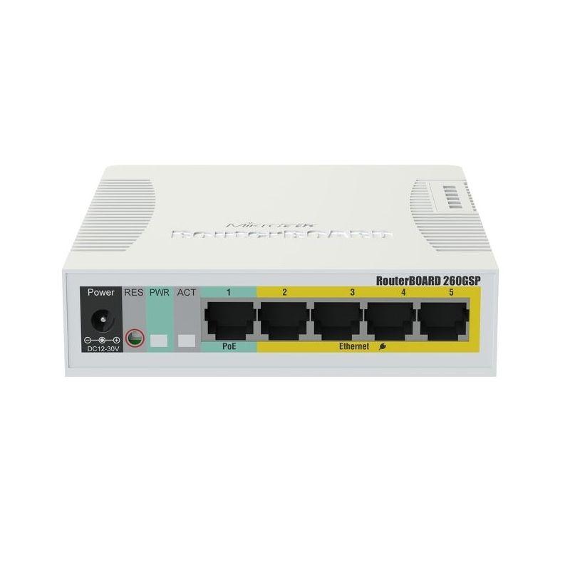 Switch MIKROTIK RB260GSP (Gigabit Ethernet - Branco)