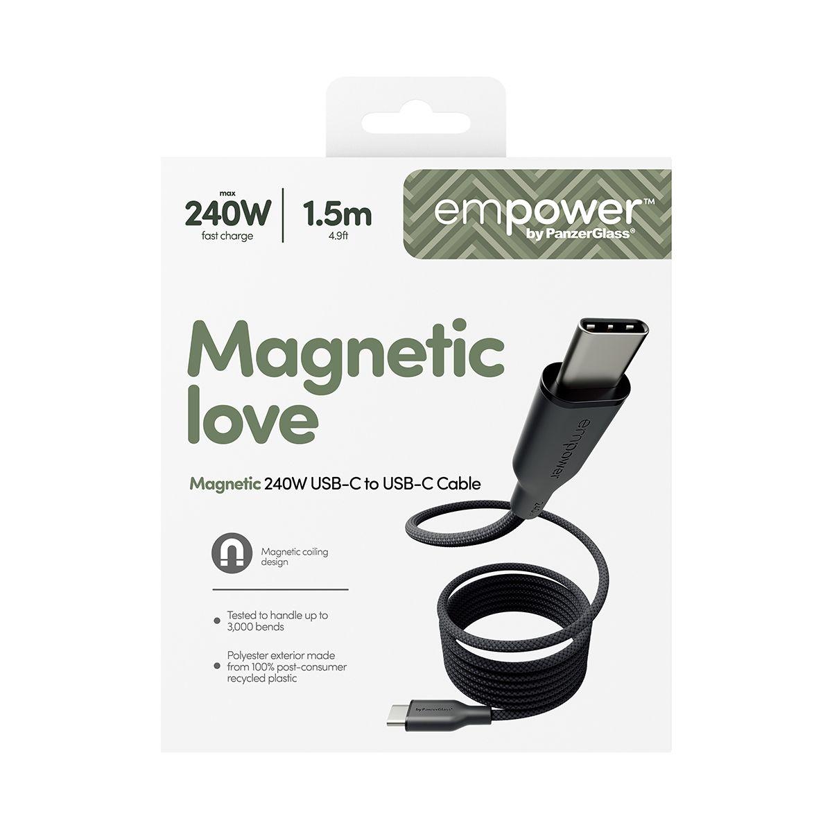 Cabo USB-C para USB-C PANZERGLASS EM68208 (1,5 m - Universal - Preto) — miniatura 3