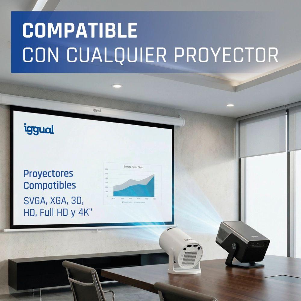 Ecrã de Projeção Manual IGGUAL PSIMS200 (2,82 m - Preto e Branco) — miniatura 6