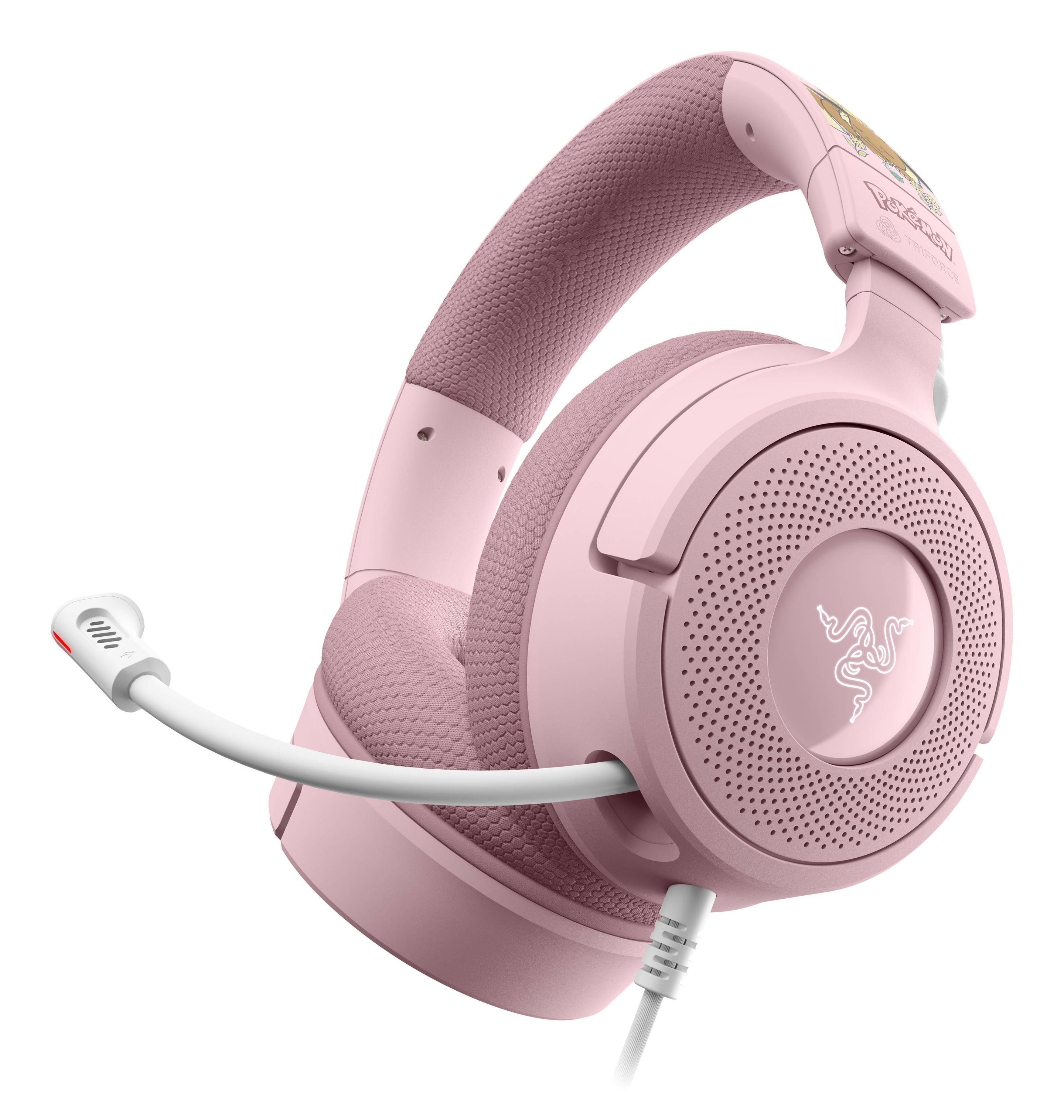 Headset Gaming RAZER Kraken V4 X Edição Pokémon (Binaural - Com fios - Supra-aural - Rosa), miniatura 5