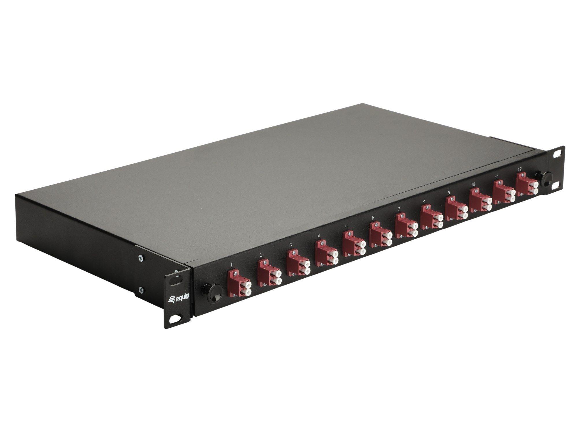 Painel de Patch de Fibra Ótica EQUIP 337204 (12 Portas LC Duplex OM4 - Preto)