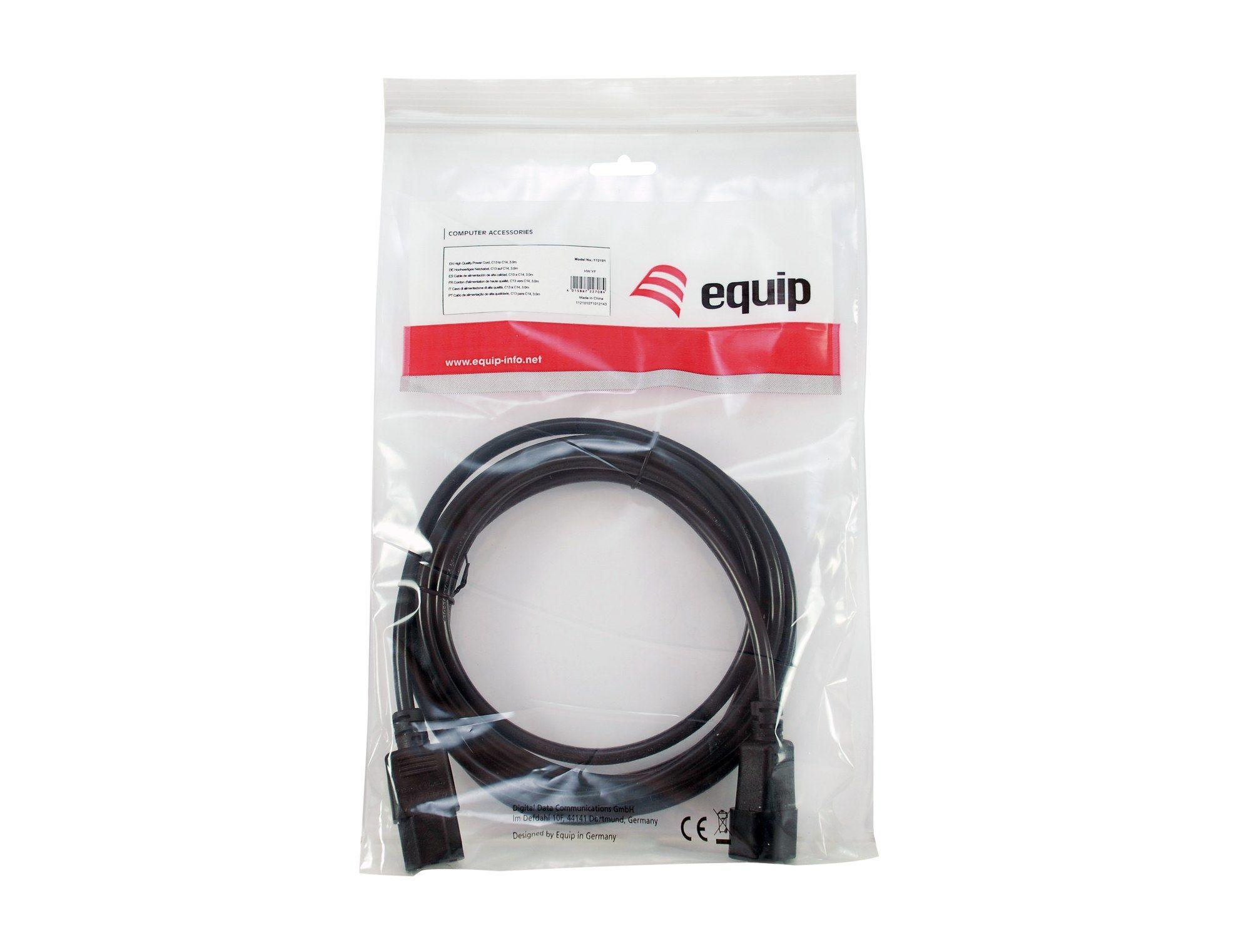 Cabo de Alimentação IEC C13-C14 EQUIP 112101 (3 m - IEC C14 macho, reto - IEC C13 fêmea, reto - Preto), miniatura 5