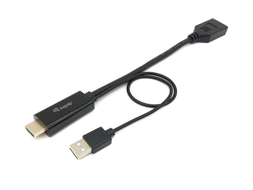 Adaptador DisplayPort para HDMI EQUIP 119039 (0,15 m - HDMI Type A - Preto), miniatura 2