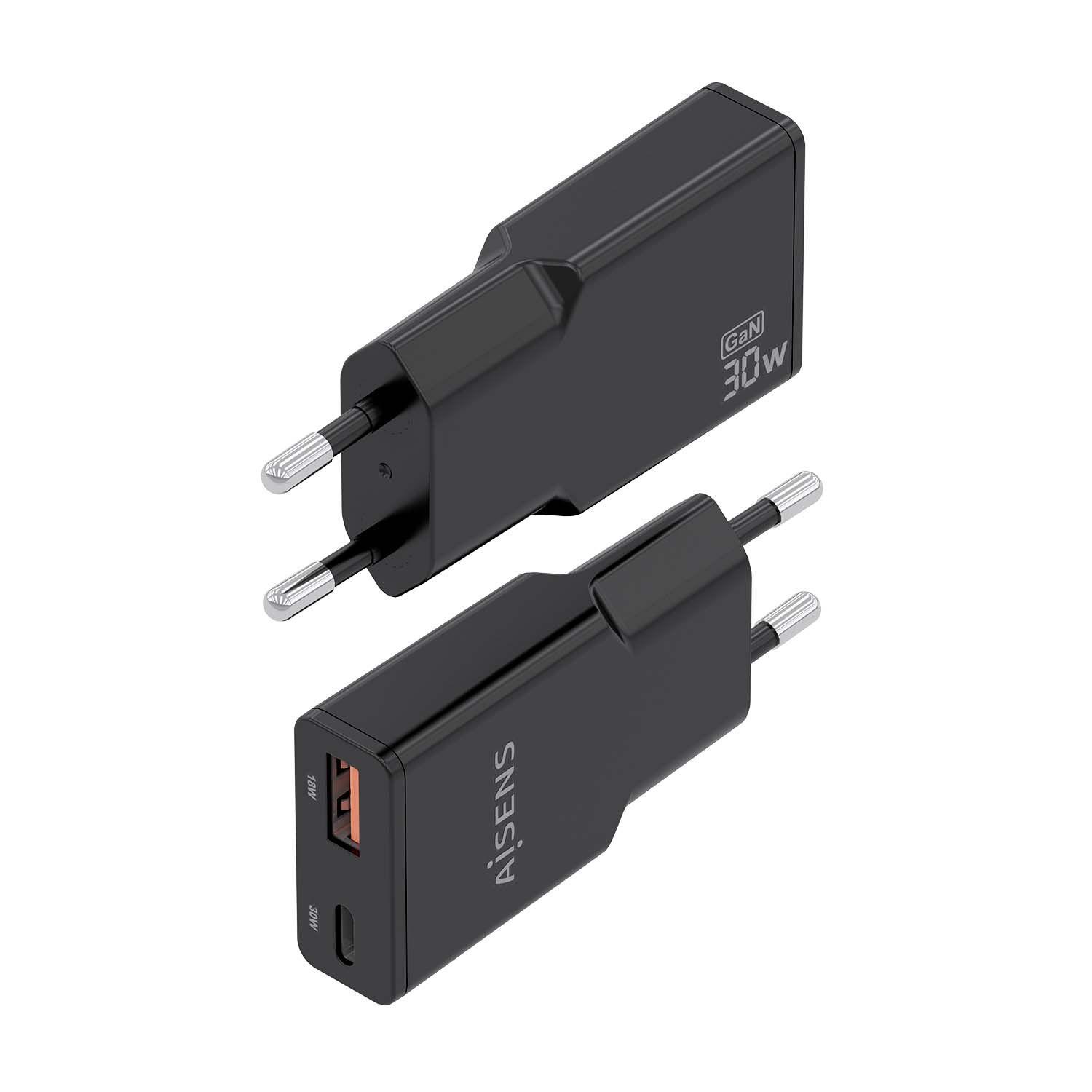Carregador de Parede AISENS ASCH-30W2P047-BK (30 W - Preto), miniatura 3