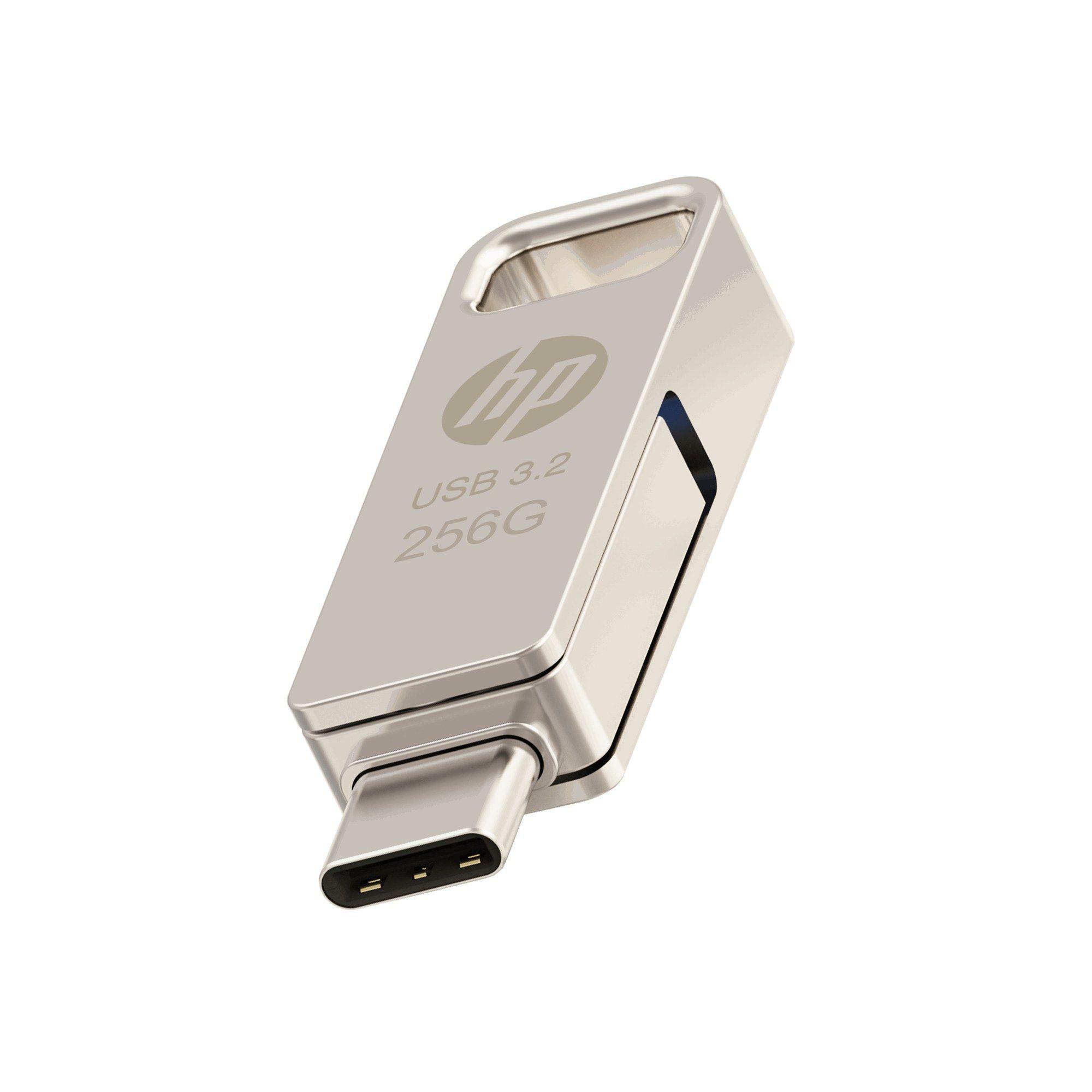 Pen USB HP HPFD206C-256 (256 GB - Deslizante - USB Tipo A e USB Tipo C - Prateado), miniatura 2