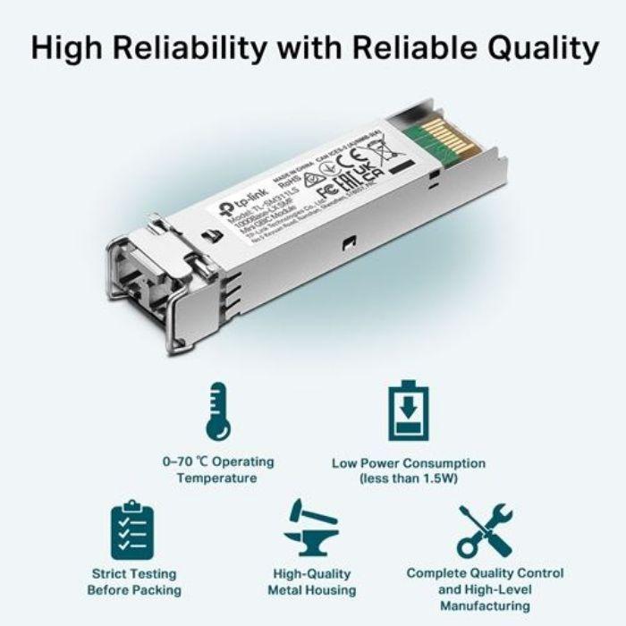Módulo Transrecetor SFP TP-LINK TL-SM311LS (1 unidade - 1250 Mbit/s - Prateado) — miniatura 3