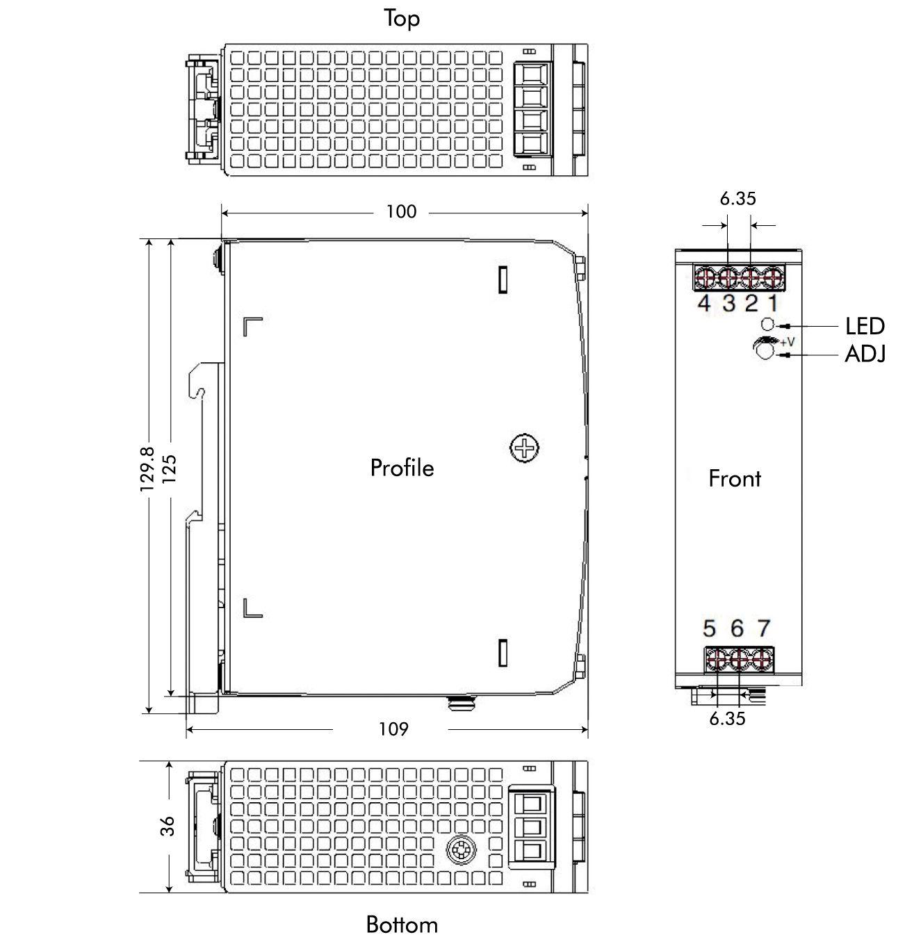 Fonte de Alimentação para Calha DIN LOGILINK PS0017 (120 W - Preto), miniatura 2
