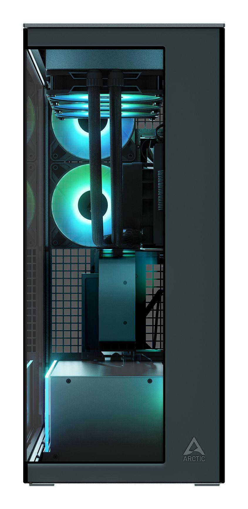 Caixa PC ARCTIC Xtender VG (E-ATX - Midi Tower - Metal, Vidro temperado - Preto Espelhado) — miniatura 3