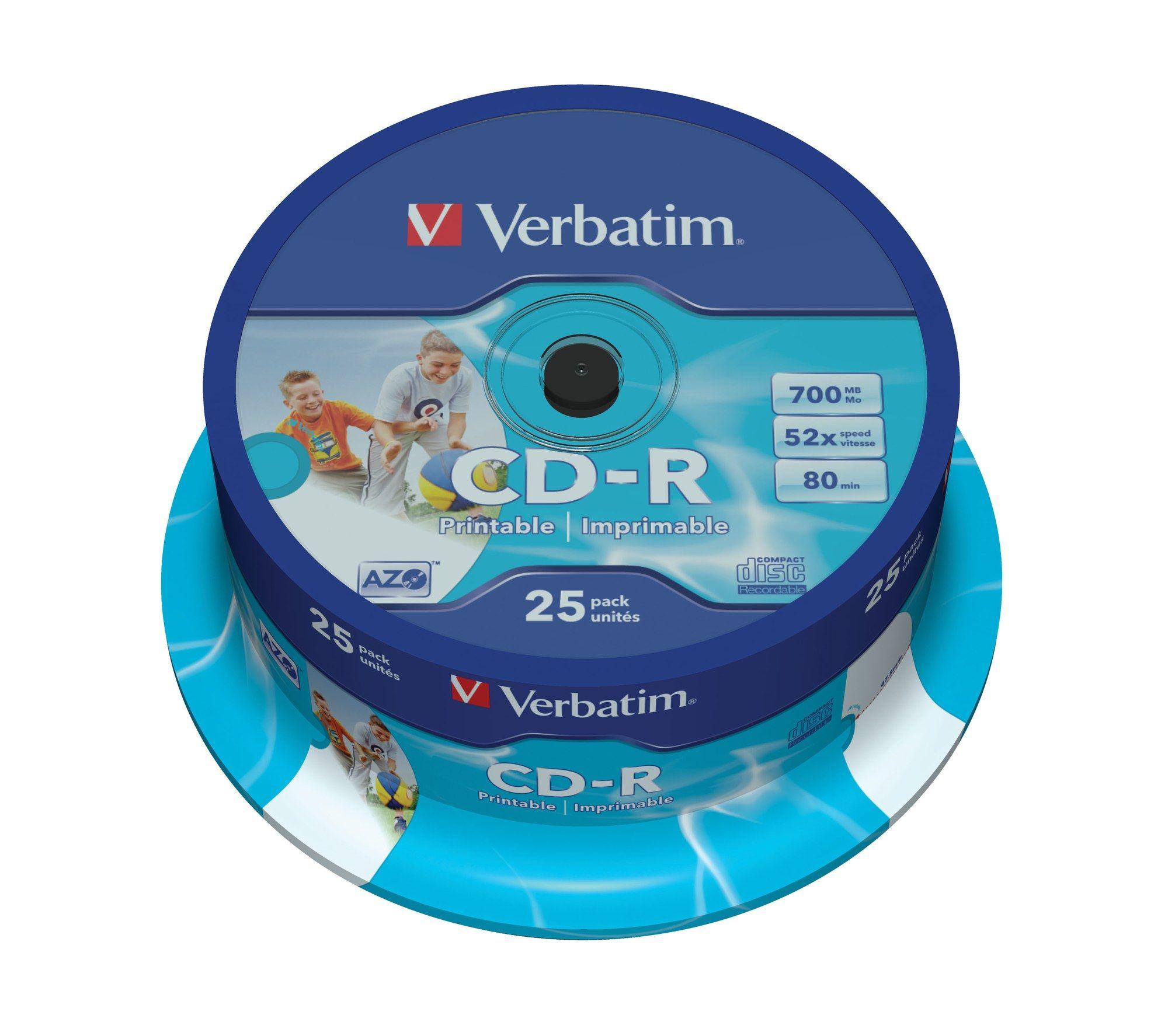 Pack de 25 CD-R VERBATIM 43439 (Branco)