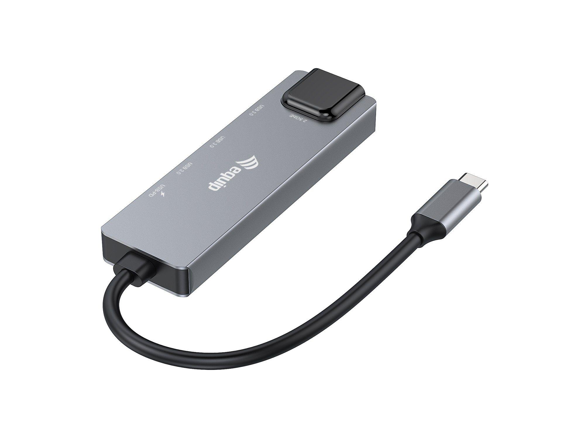 Adaptador USB-C Multifuncional EQUIP 133496 (0,25 m - Cinzento), miniatura 2