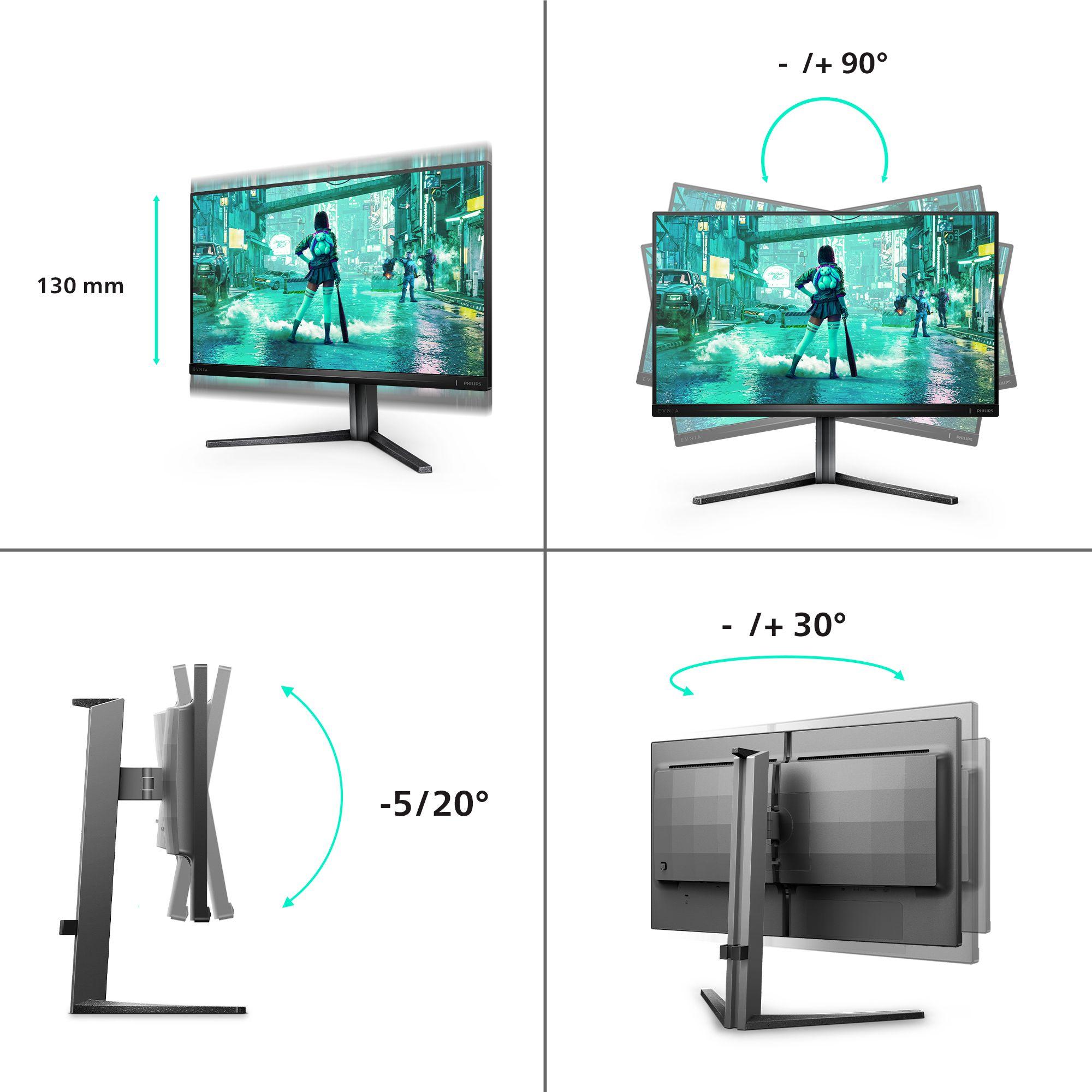 Monitor PHILIPS Evnia 3000 25M2N3200U/00 (24,5" - Fast IPS - 240 Hz - Preto), miniatura 4