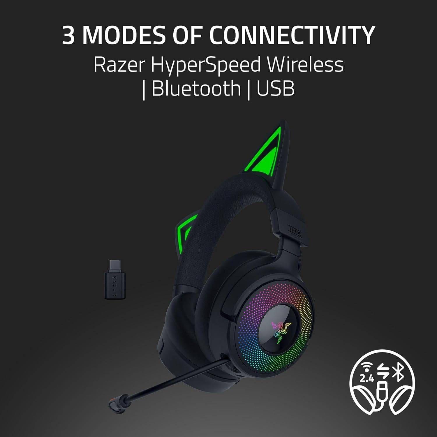 Headset Gaming RAZER Kraken Kitty V3 Pro (Binaural - Com fios e sem fios - Circum-aural - Preto), miniatura 4