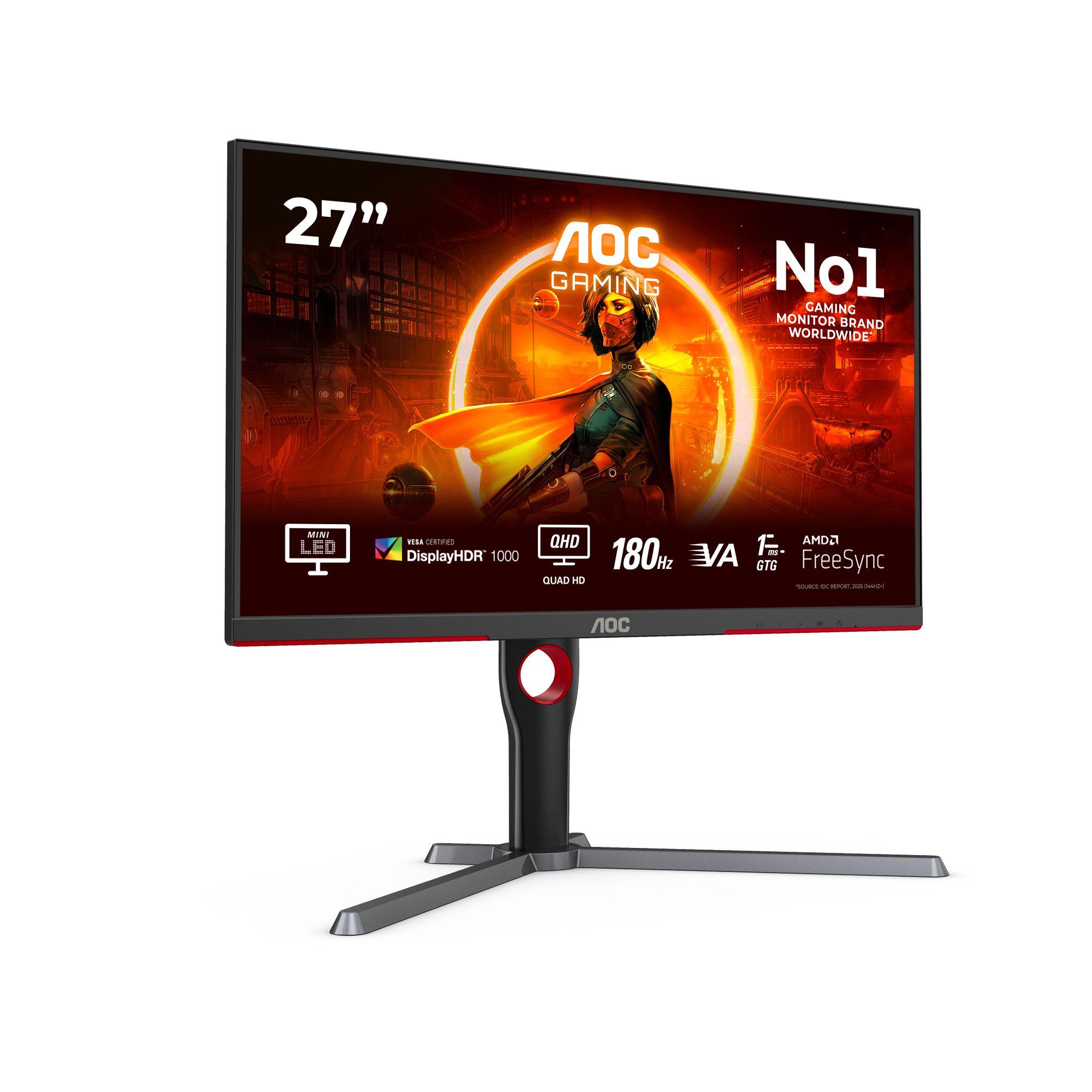 Monitor AOC Q27G3XMN/BK (27" - Fast VA - 180 Hz - Preto/Vermelho) — miniatura 2