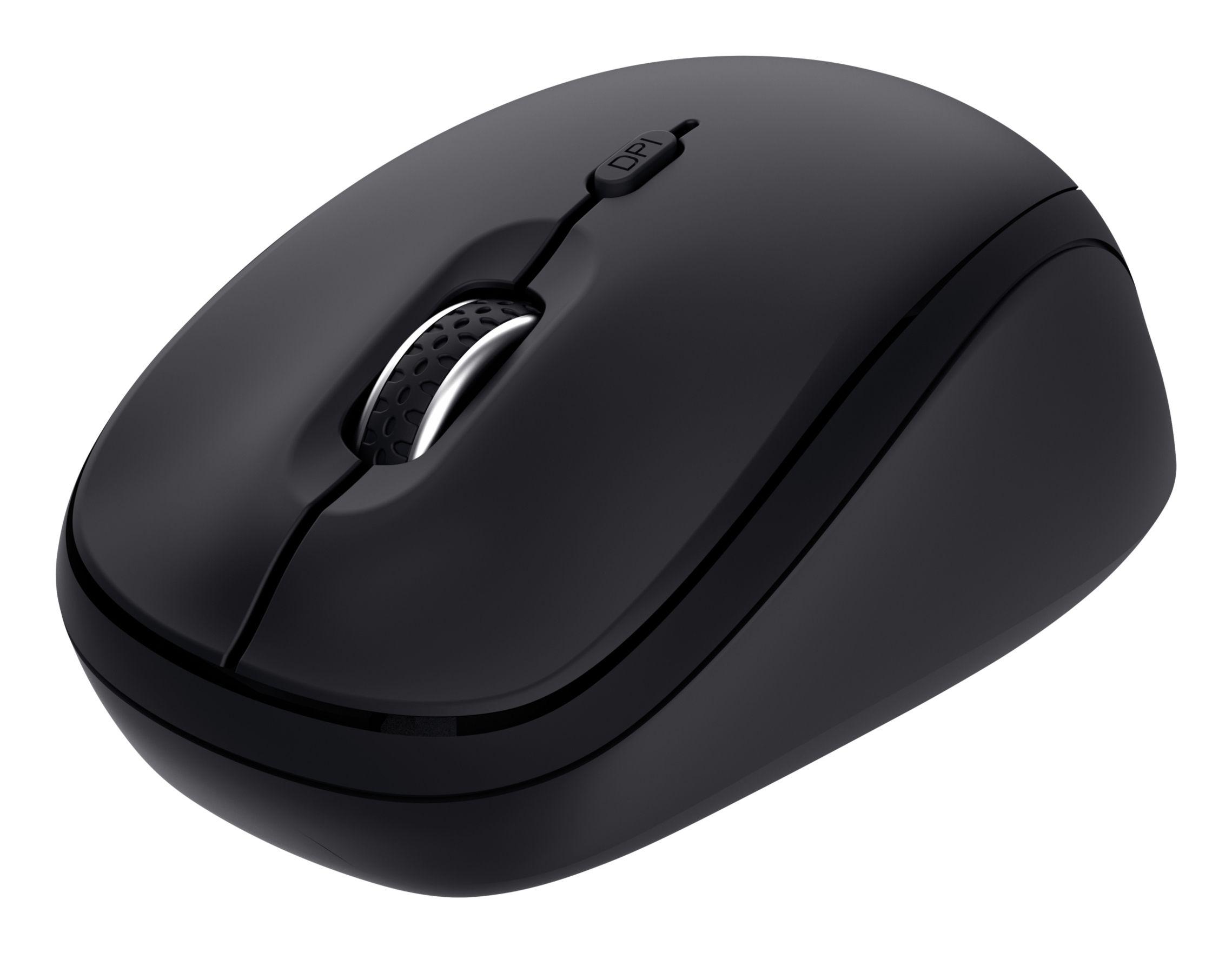 Rato TRUST Yvi+ (Ambidestro - 1600 DPI - Ótico - Preto)