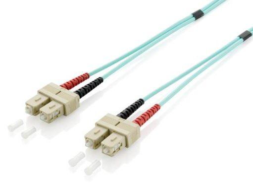 Cabo de Fibra Ótica EQUIP 255321 (SC-SC - OM3 Multimodo - 1 m - Turquesa)
