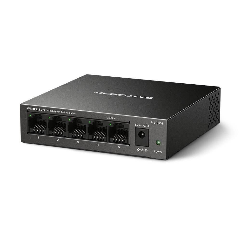 Switch MERCUSYS MS105GS (Gigabit Ethernet - 0,125 MB - 10 Gbit/s - Preto), miniatura 2