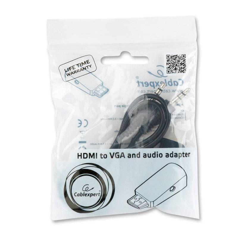 Adaptador HDMI para VGA GEMBIRD A-HDMI-VGA-02 (Preto), miniatura 2