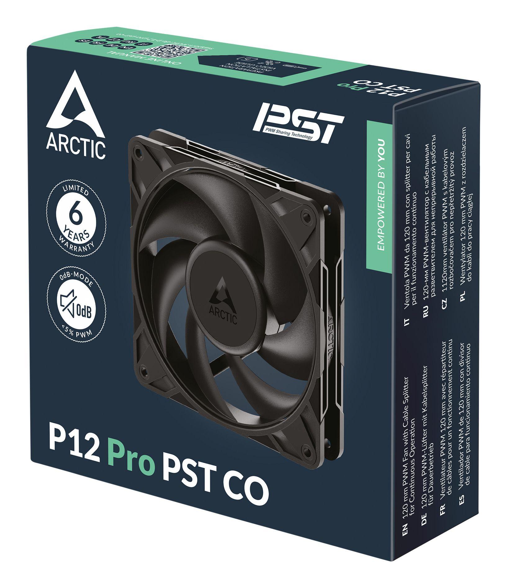 Ventoinha para Caixa PC ARCTIC P12 Pro PWM PST CO (Preto) — miniatura 6