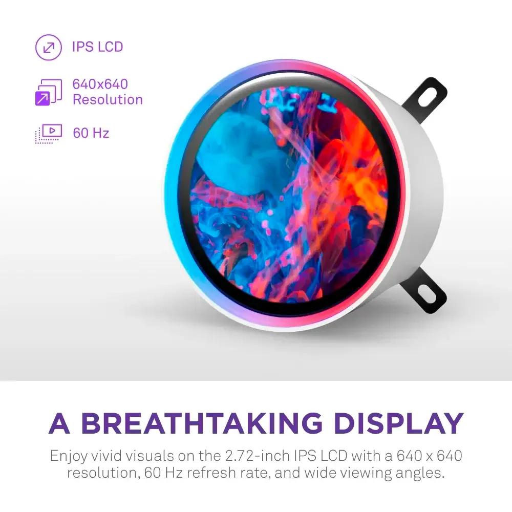Water Cooler CPU NZXT Kraken Elite 420 RGB V2 (140 mm - 2000 RPM - Multi - Branco), miniatura 5