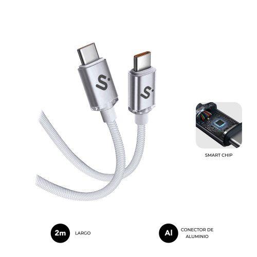 Cabo USB-C SUBBLIM Optimus (2 m - USB-C - Branco)