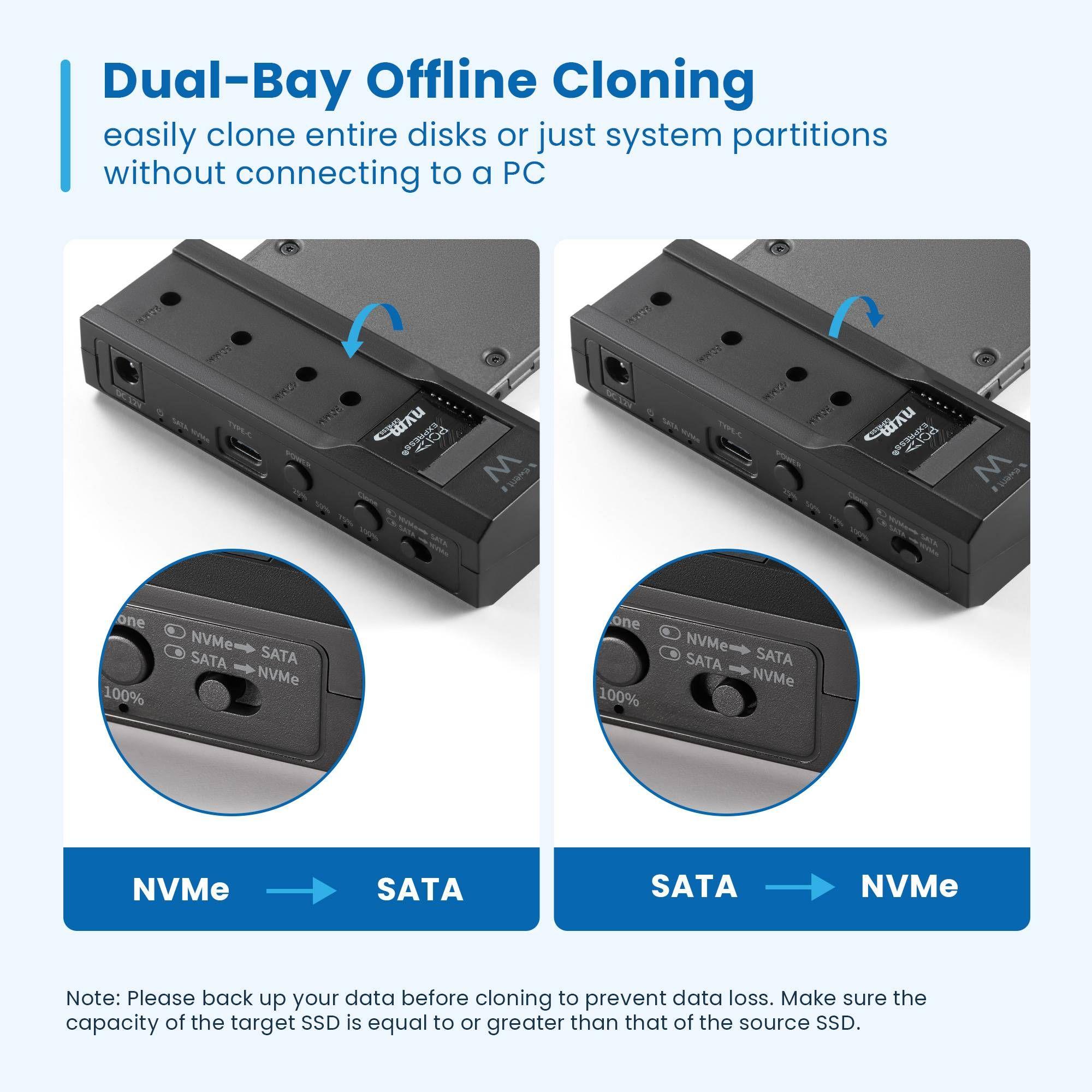 Dock Station Clonadora EWENT EW7065 (M.2 - Preto), miniatura 4