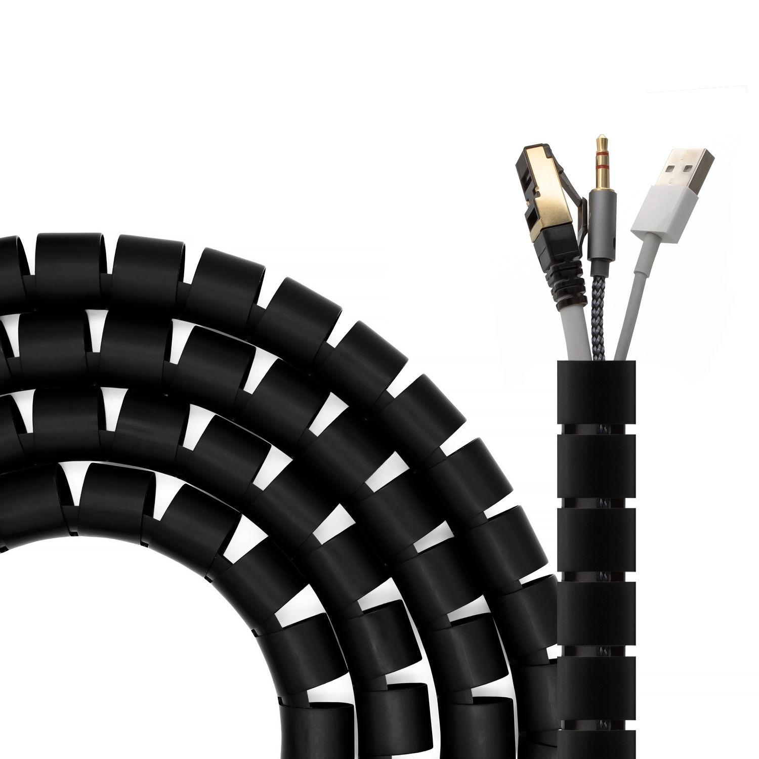 Organizador de Cabos em Espiral AISENS A151-0604 (Plástico - Preto)