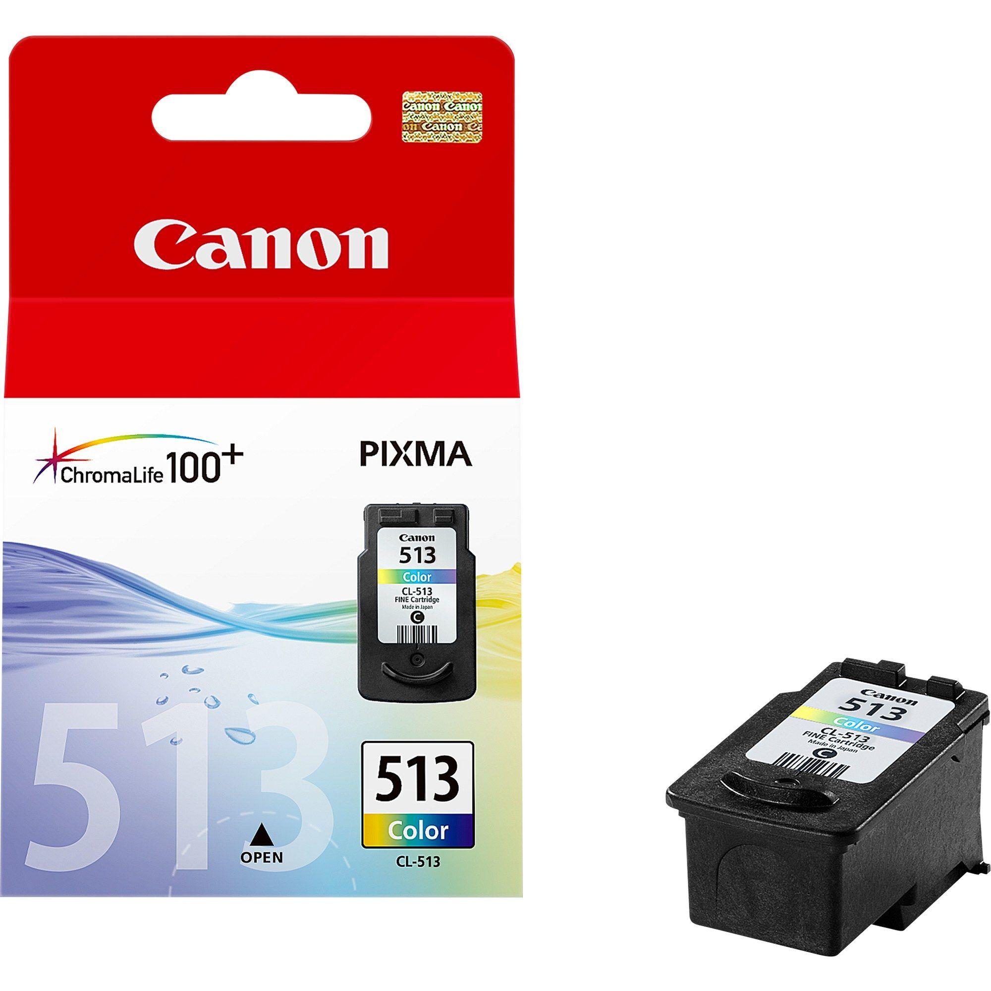 Tinteiro CANON CL-513 (349 páginas - MP240/MP260/MP480/MX300/MX310 - Ciano, Magenta e Amarelo)