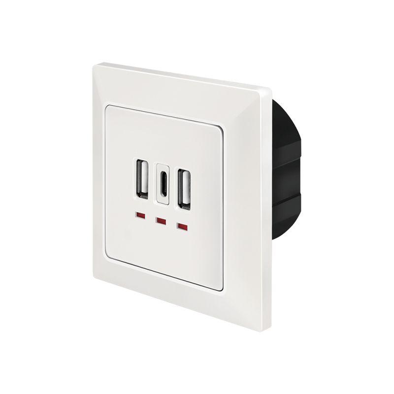 Tomada de Parede USB de Encastre LOGILINK PA0254 (Branco)