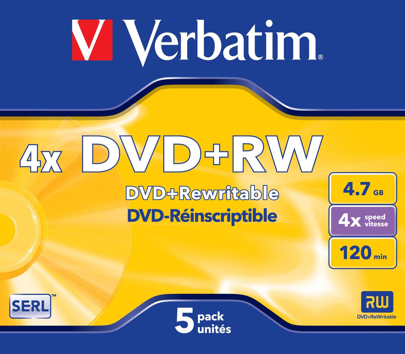 Conjunto de Discos DVD+RW VERBATIM 43229 (Prateado mate), miniatura 2