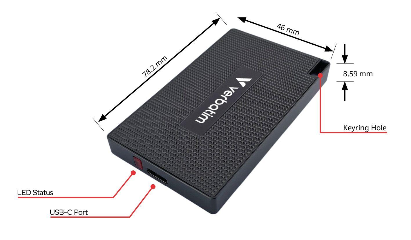 SSD VERBATIM Metal Mini SSD 32031 (1 TB - M.2 - USB 3.2 Gen 2x2 - Cinzento), miniatura 3