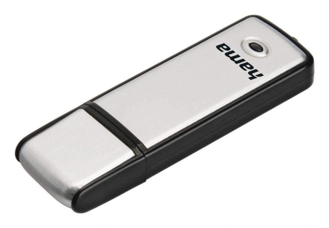 Pen USB HAMA Fancy (128 GB - Tampa - USB Type-A - Preto e Prateado)
