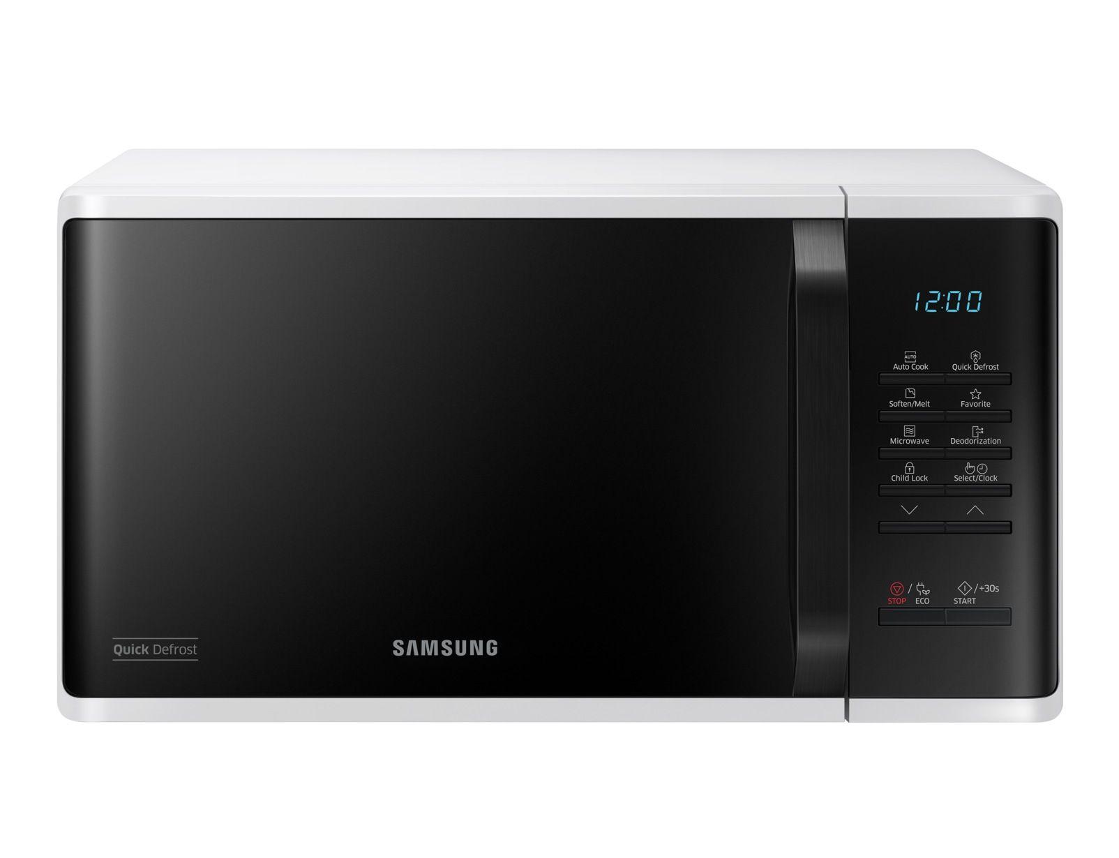 Micro-ondas SAMSUNG MS23K3513AW/EC (800 W - 23 l - Botões, rotativo - Branco/Preto)