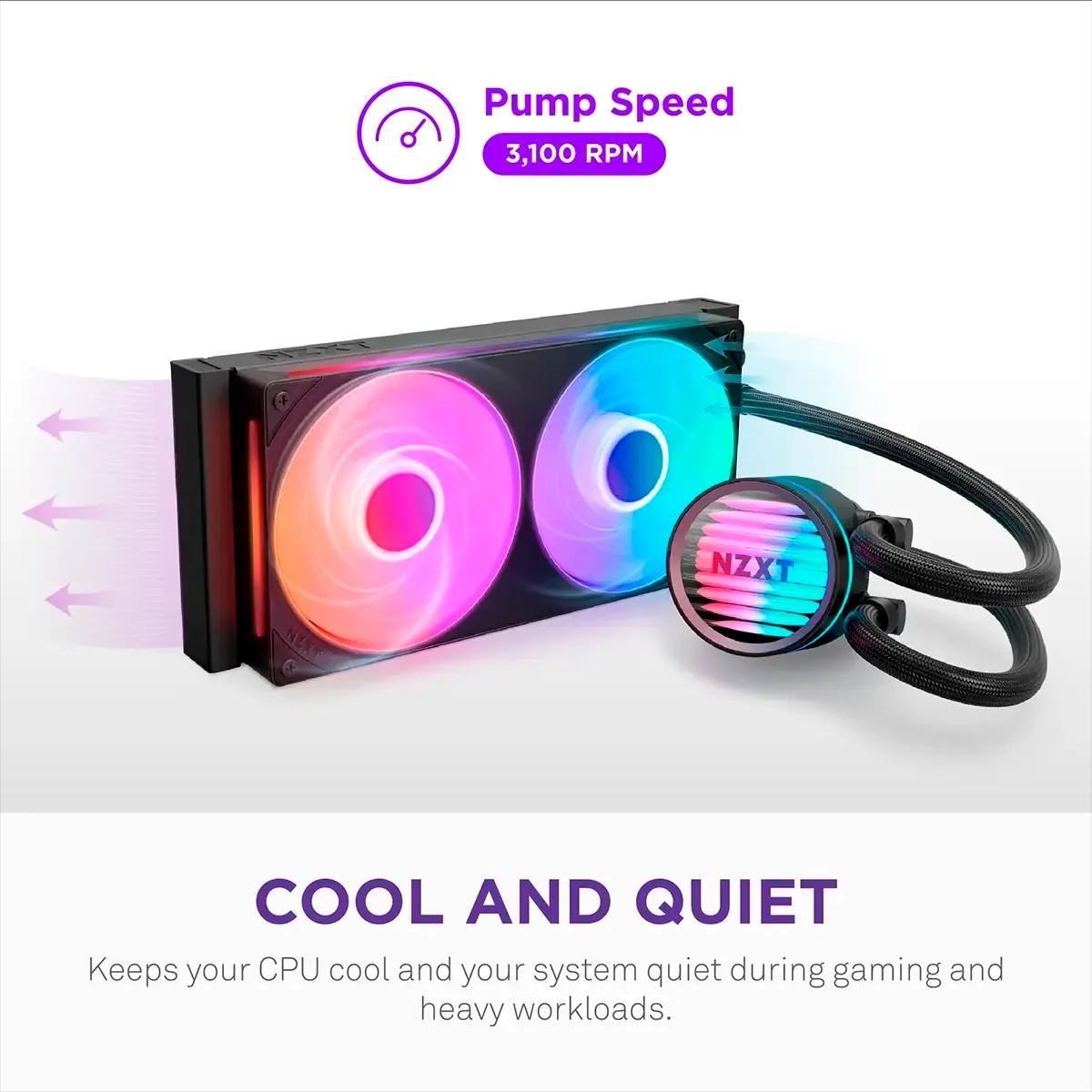 Kit de Refrigeração Líquida CPU NZXT Kraken Core 240 RGB (120 mm - 2400 RPM - Multi - Preto) — miniatura 3