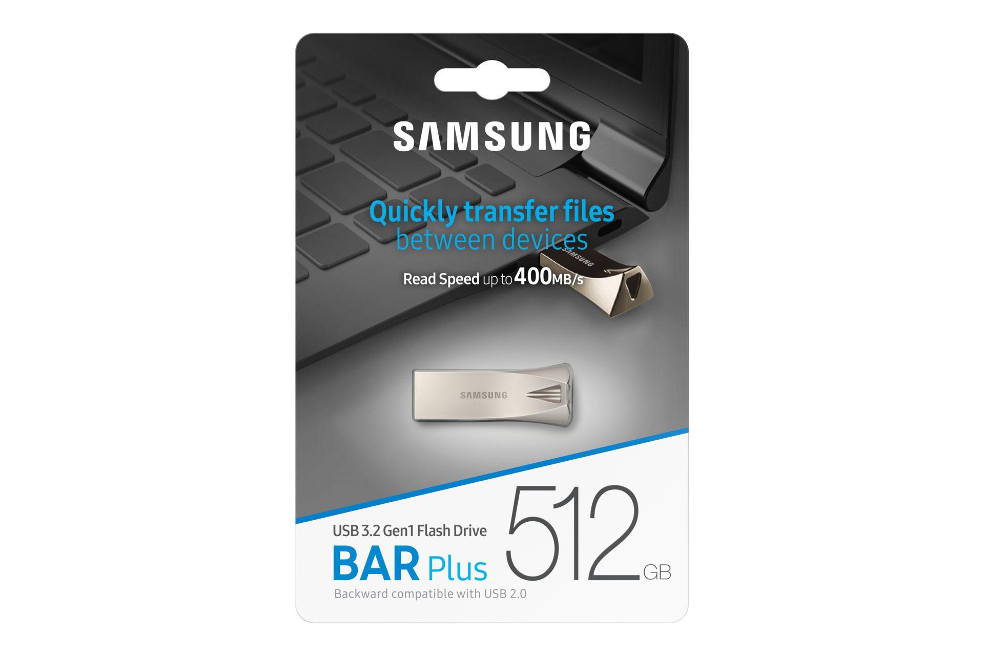Pen USB SAMSUNG Bar Plus MUF-512BE3/APC (512 GB - USB Type-A - 3.2 Gen 1 - Prateado) — miniatura 6