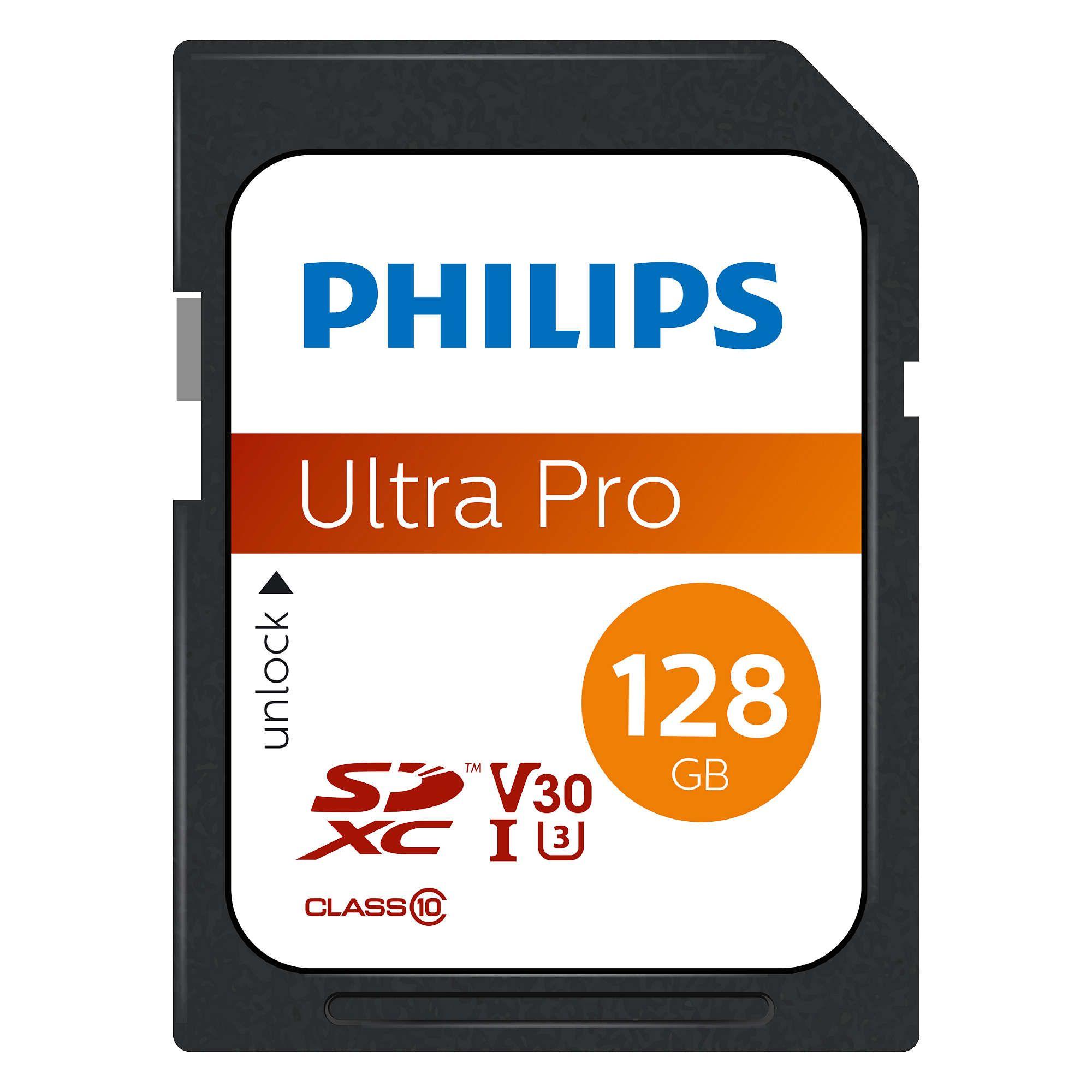 Cartão de Memória PHILIPS FM12SD65B/00 (128GB - Classe 10 - Preto)