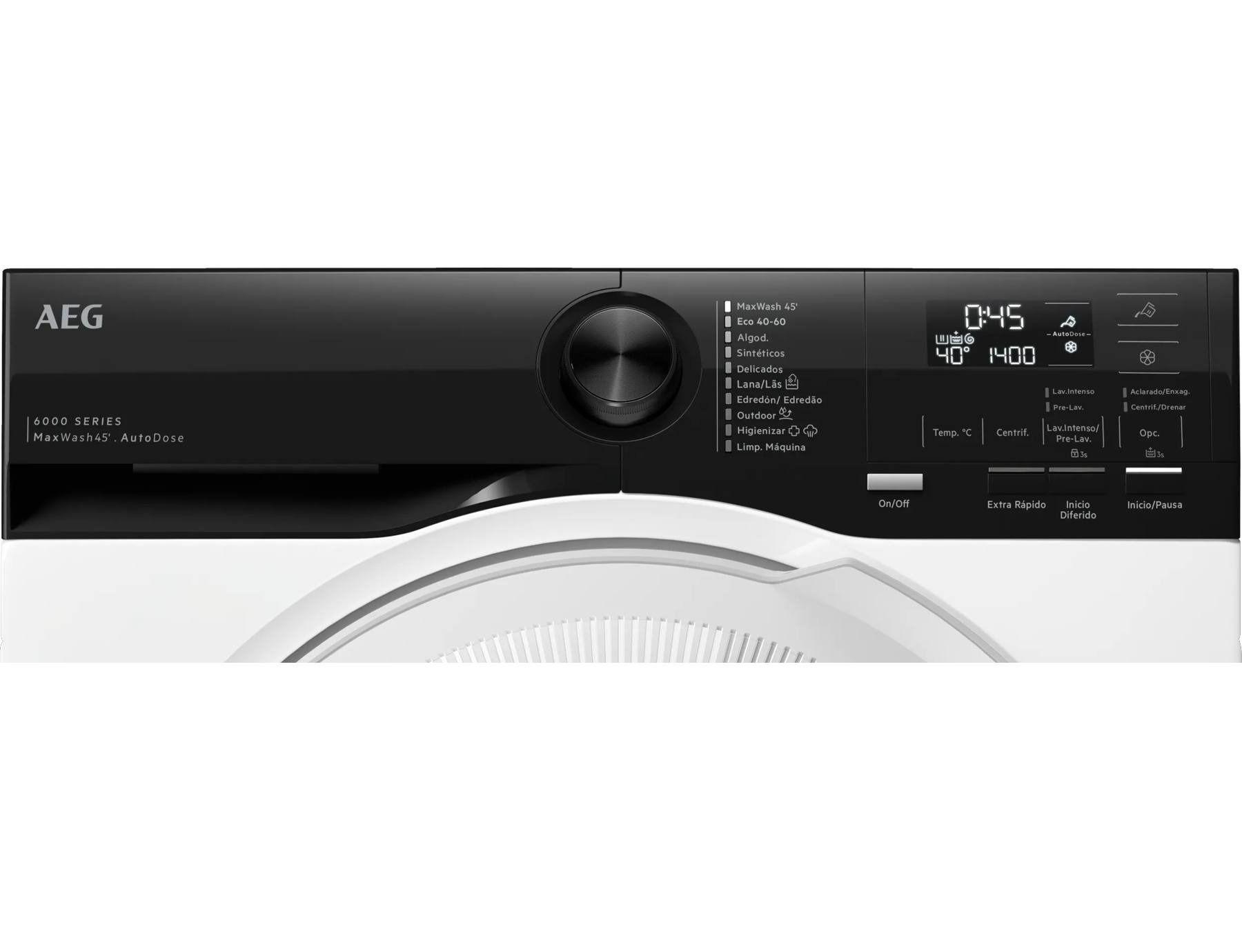 Máquina de Lavar Roupa Independente AEG LFE6G540O2M (1400 rpm - B - 52 l - Branco e Preto), miniatura 2