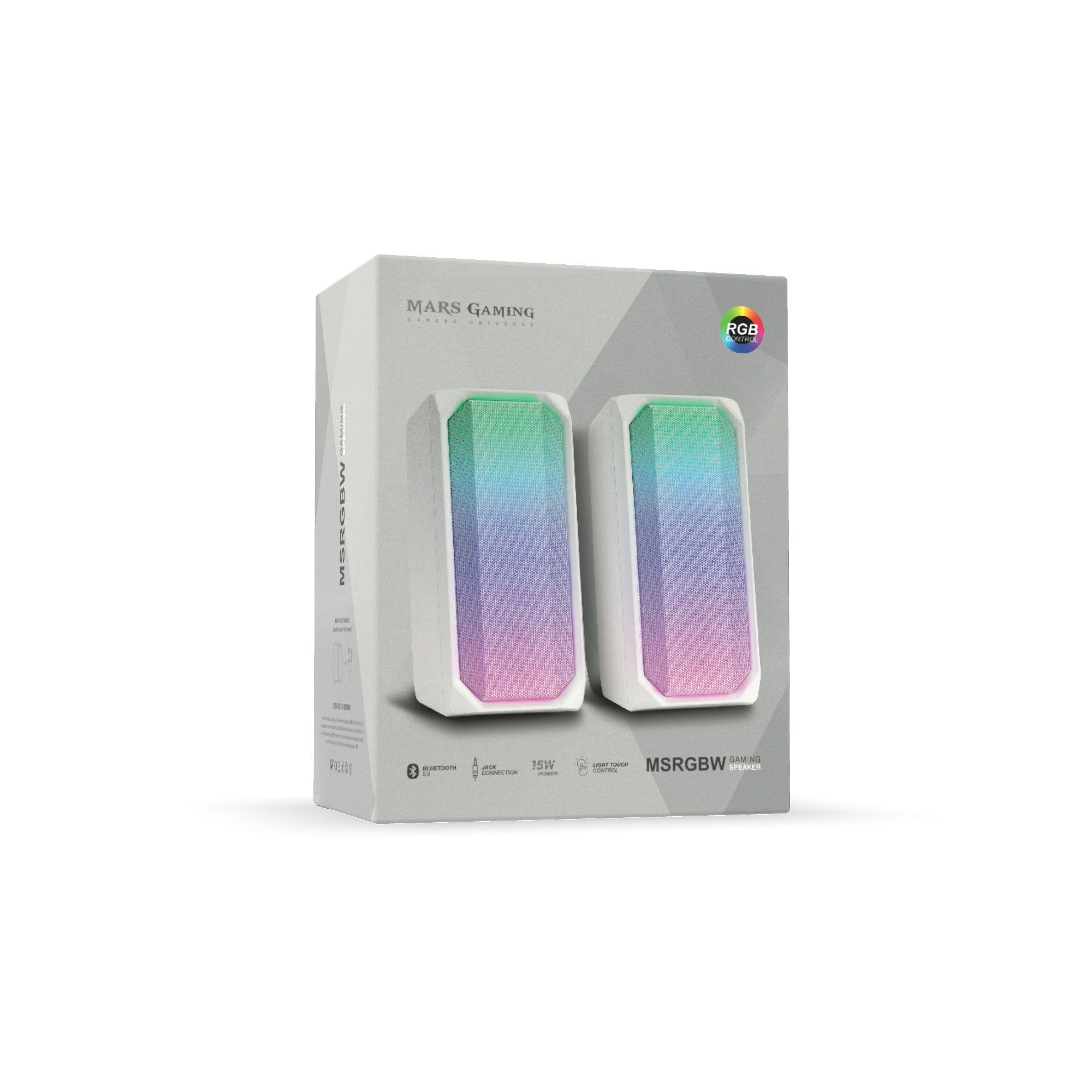 Colunas MARS GAMING MSRGBW (Com fios e sem fios - 15 W - 2.0 canais - Branco), miniatura 7