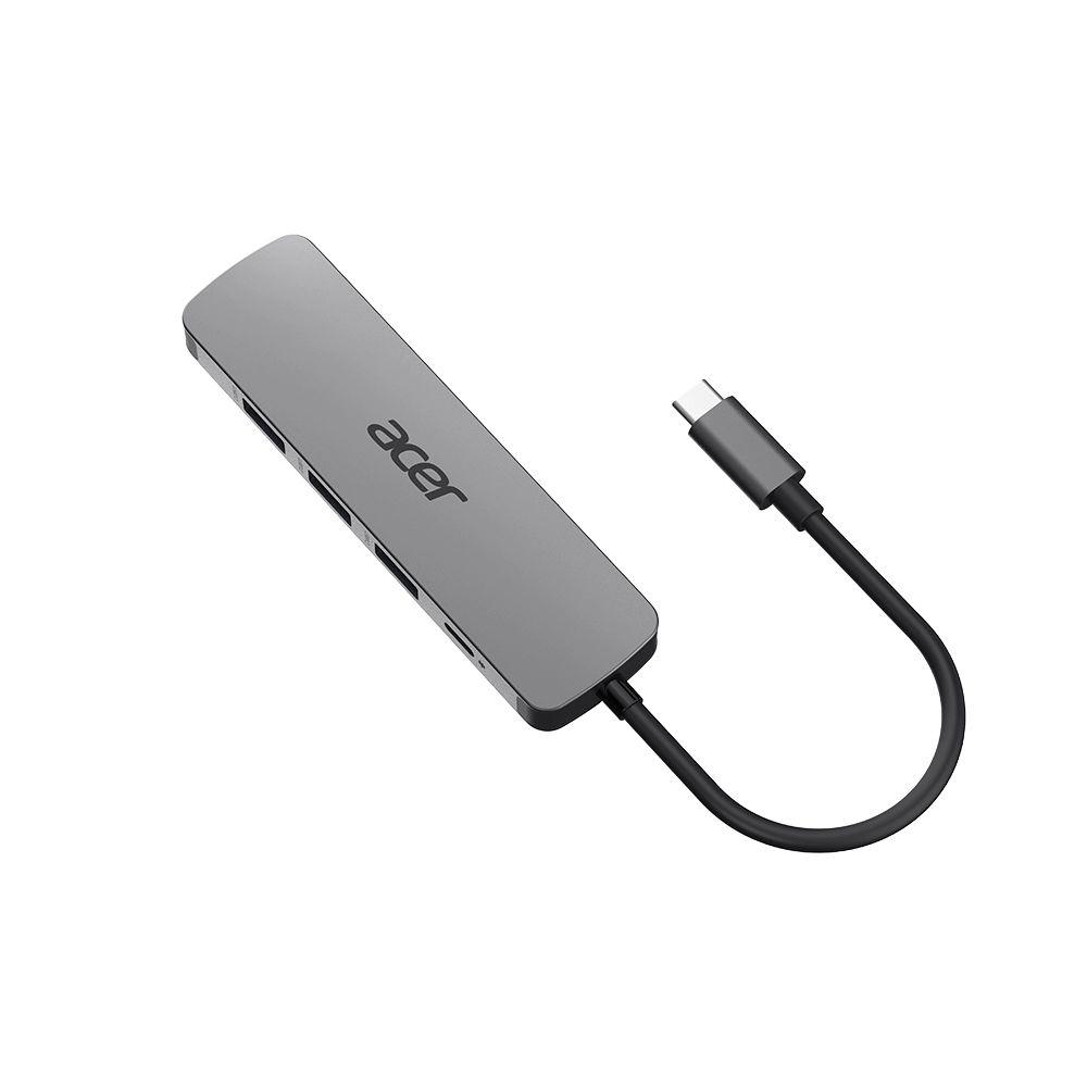 Hub USB-C 5 em 1 ACER ACER3802 (Windows, macOS e ChromeOS - Prateado)