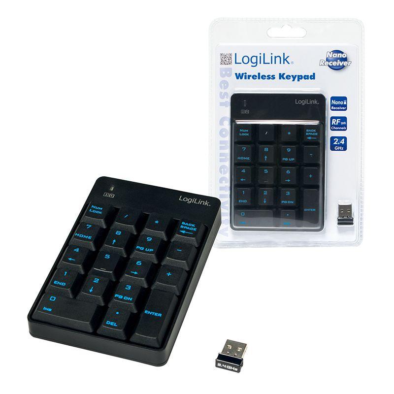 Teclado LOGILINK ID0120 (Interruptor de membrana - RF Wireless - Computador portátil - Preto) — miniatura 7