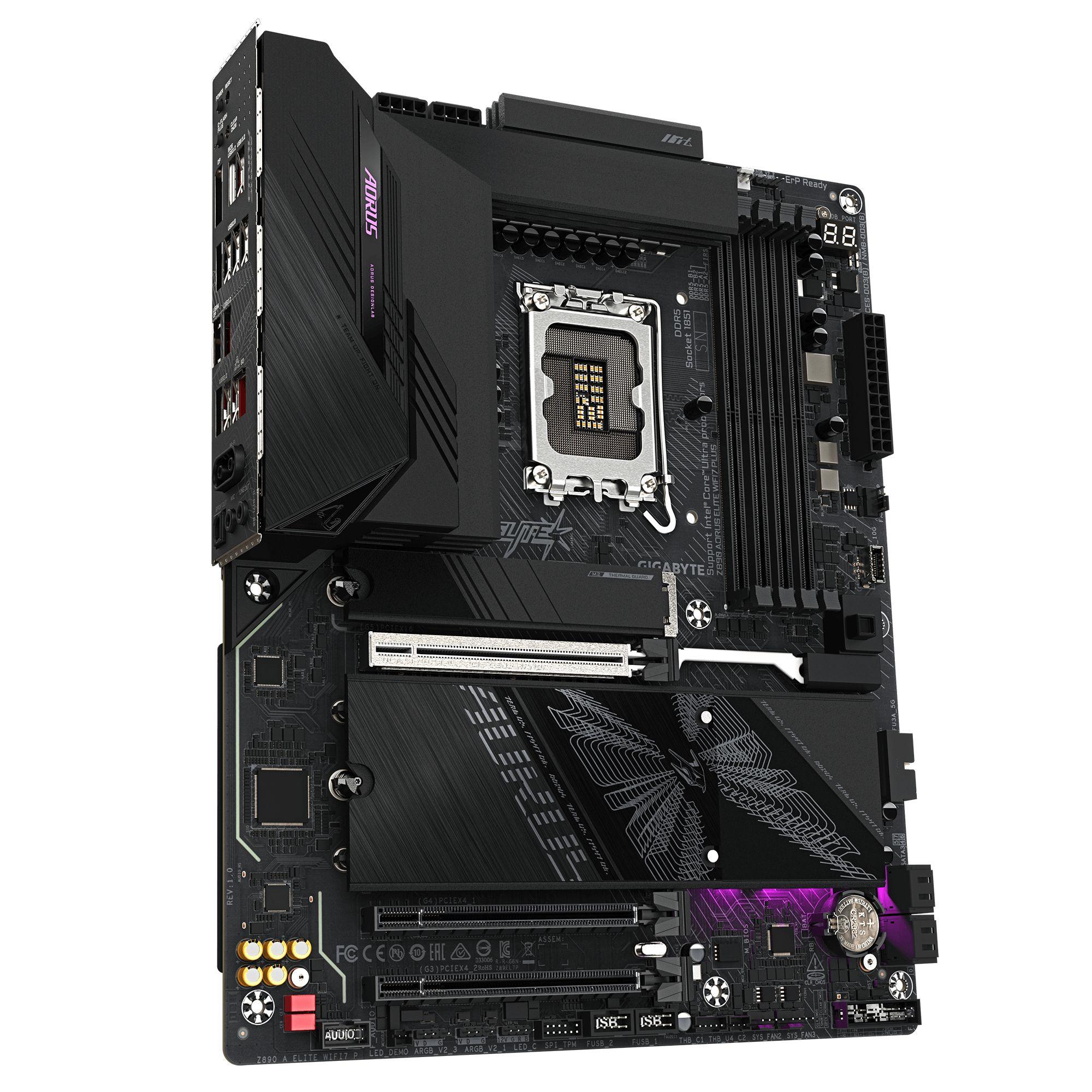 Motherboard GIGABYTE Z890 AORUS ELITE WIFI7 PLUS (LGA 1851 - Intel Core Ultra Série 2 - ATX - Preto), miniatura 3