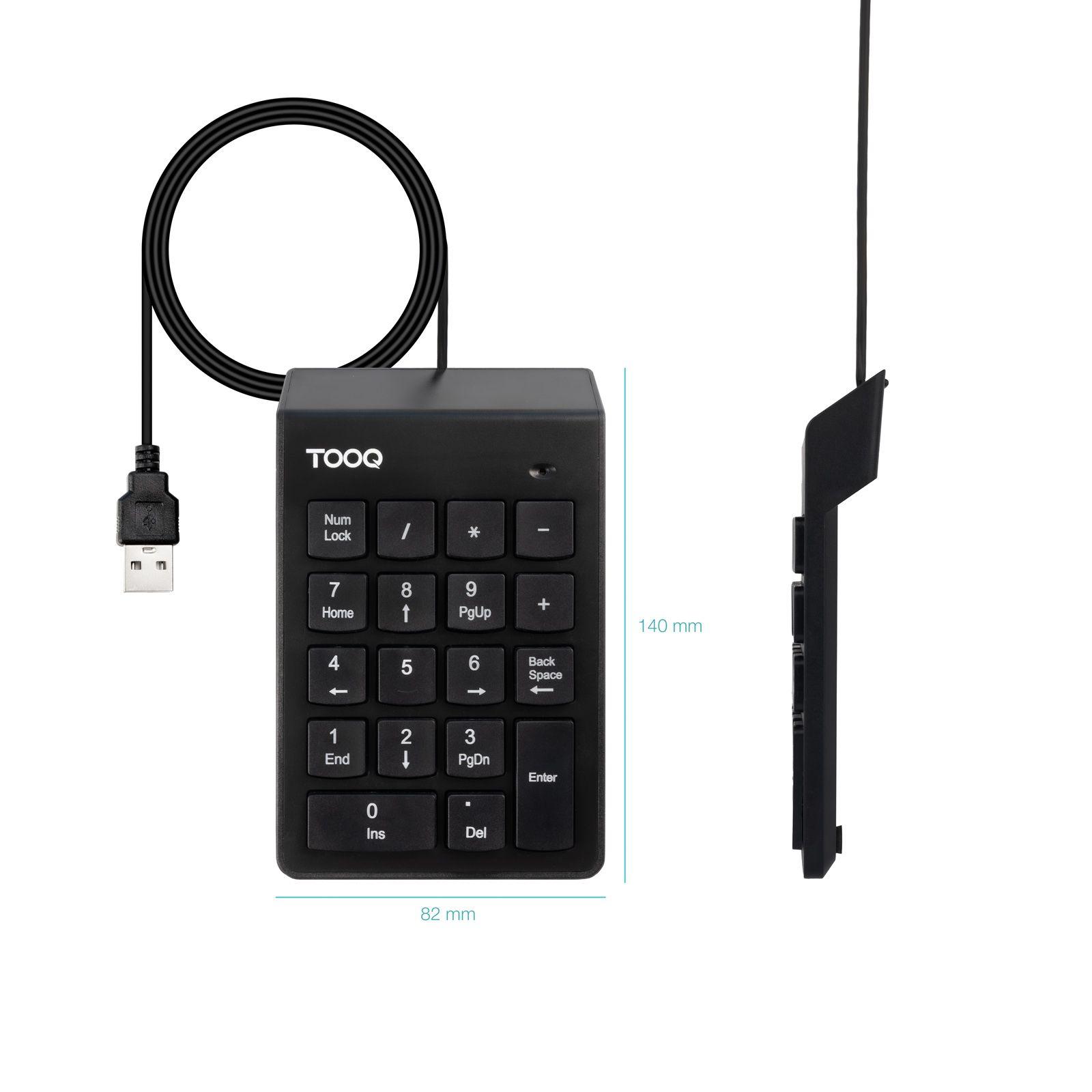 Teclado TOOQ TQK-2001-B (Interruptor de membrana - USB - Com fios - Preto) — miniatura 2