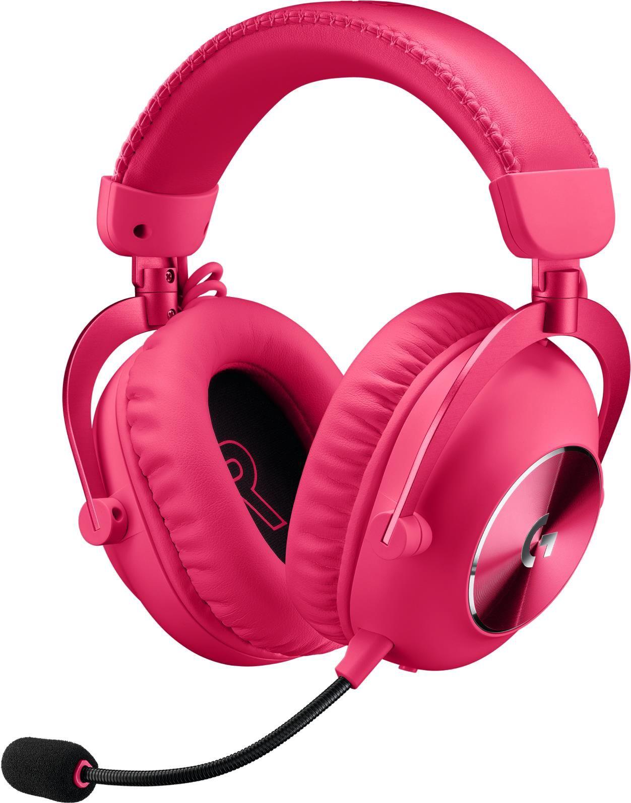 Headset Gaming LOGITECH G PRO X 2 LIGHTSPEED (Binaural - Sem fios e com fios, Bluetooth - Circum-aural - Magenta)