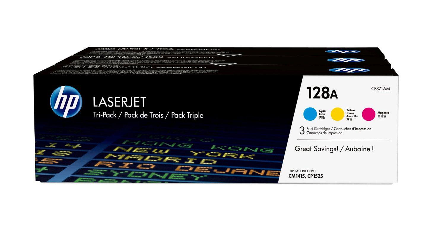 Pack de Toners HP 128A CF371AM (1300 páginas - Ciano, Magenta e Amarelo), miniatura 2